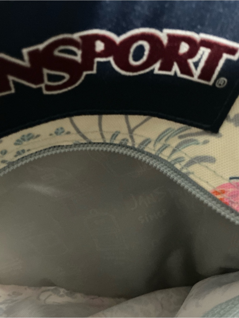 Jansport Cream Floral & Pastel Blue Butterfly Backpack - Picture 2 of 9